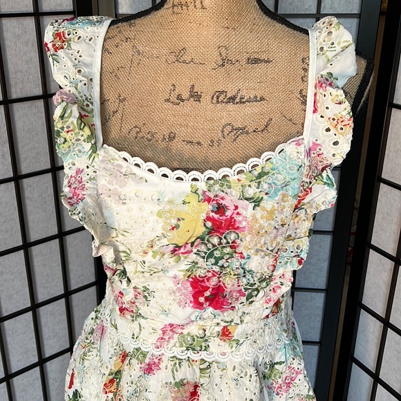 Saints + Secrets Floral Eyelet Dress Cottage Core Retro - Picture 2 of 12